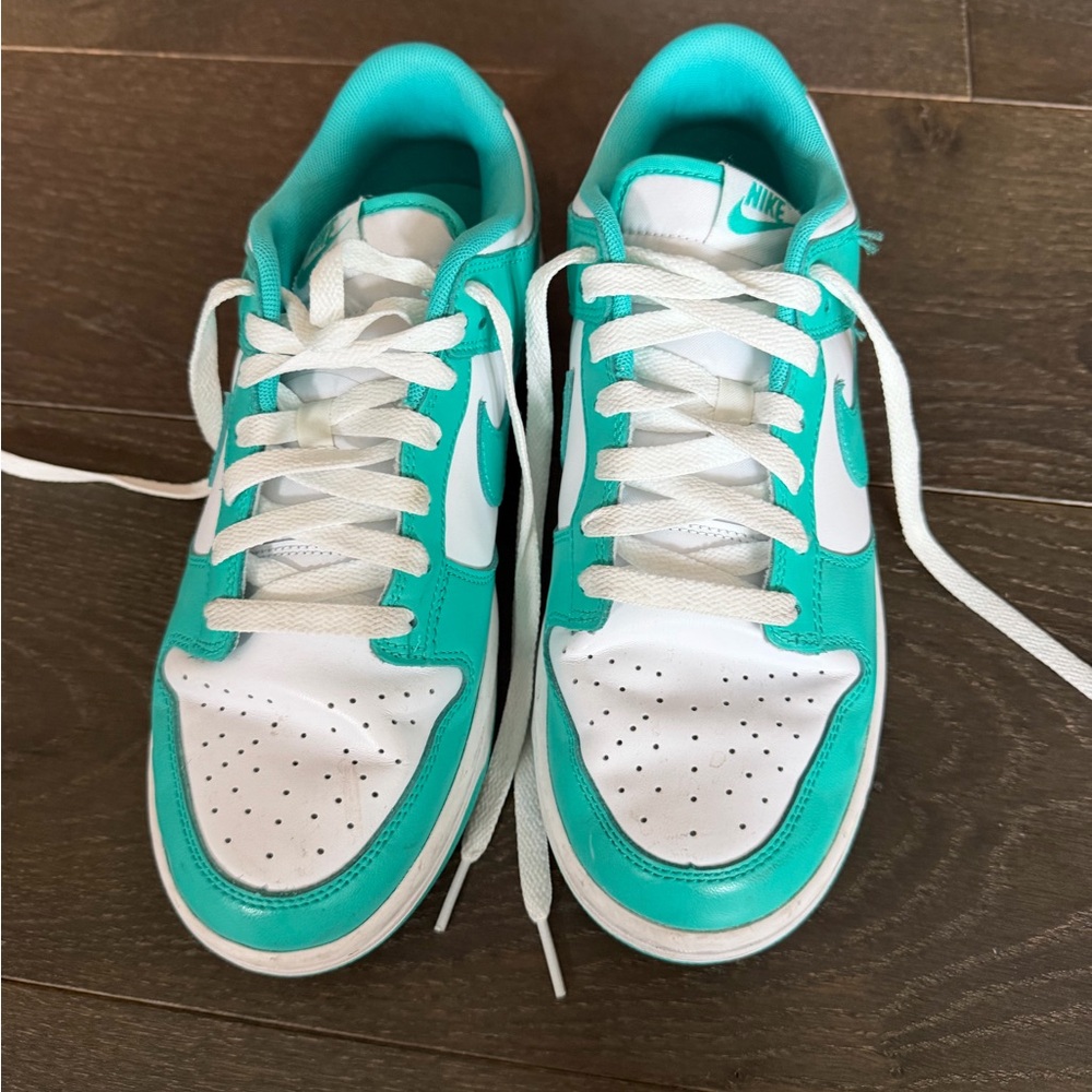 Nike Turquoise and White Dunks